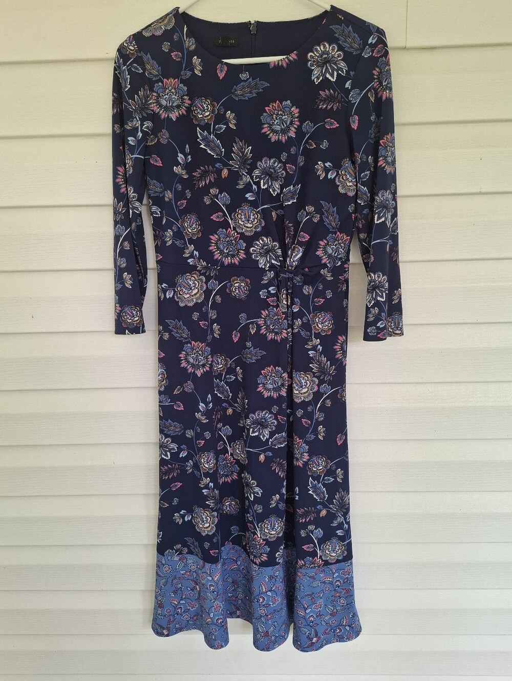 Talbots Twist Jersey Midi Dress Dashing Foulard Size 4